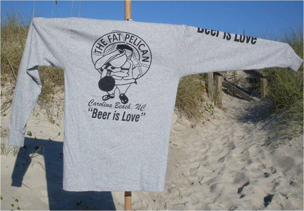 Long Sleeve T Shirt Retro Logo Grey